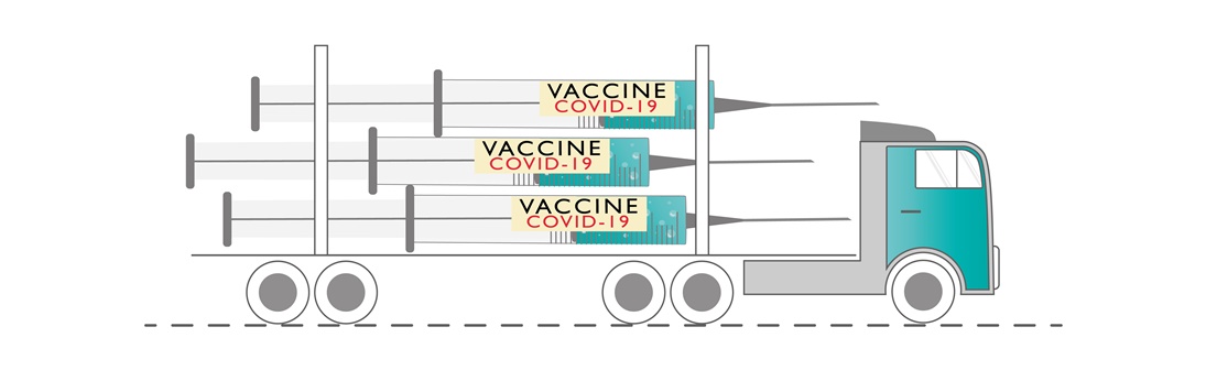caminhão transportando vacina